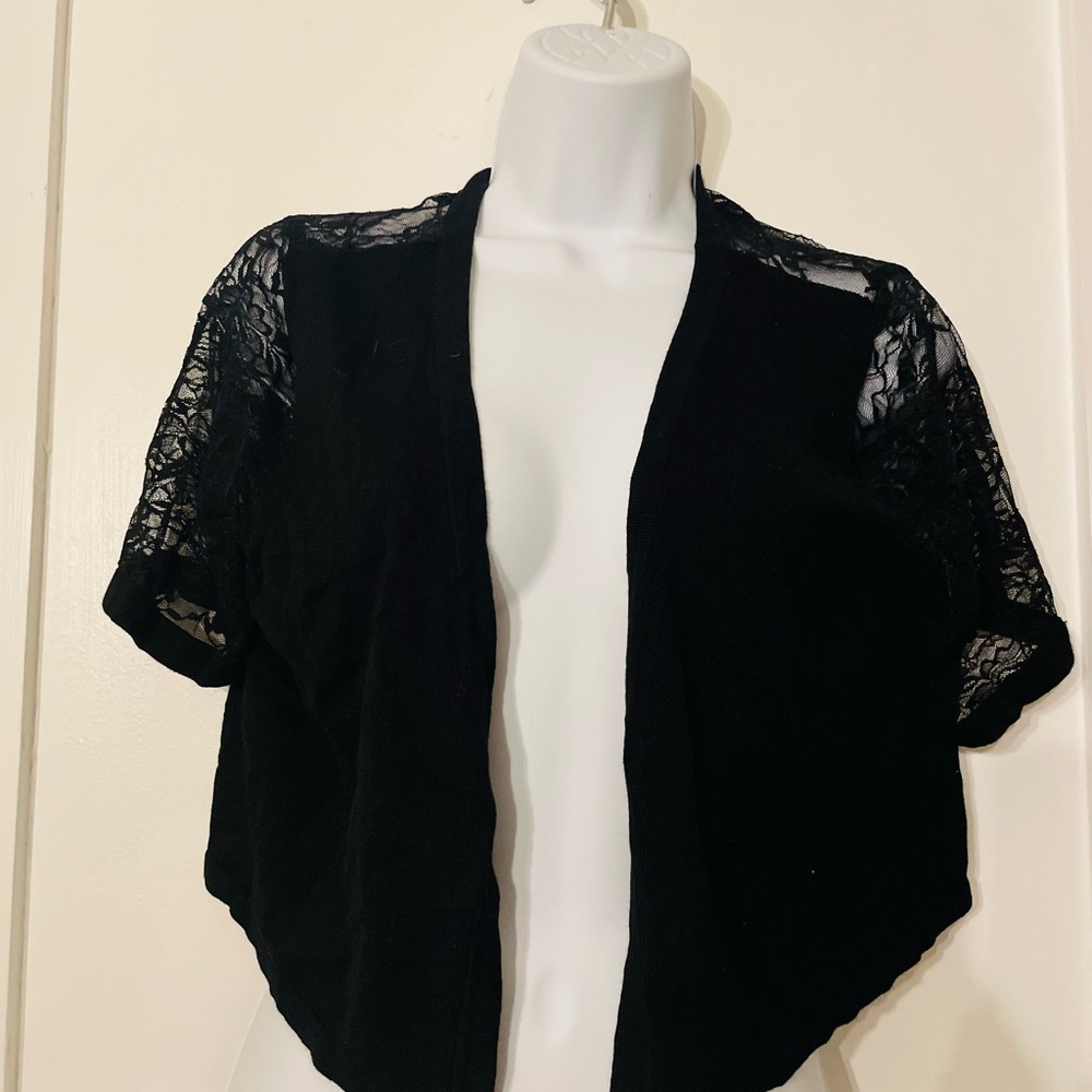 Dressbarn Black Lace Cardigan